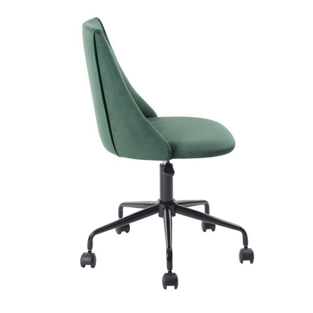 Furniturer Cian Green Velvet Swivel Office Desk Chair Cian 300mm 1pc The Home Depot