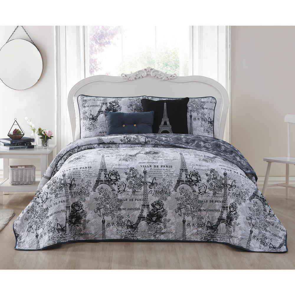Amour 5Piece Black/White Queen Quilt SetAMU5QTQUENGHBW The Home Depot