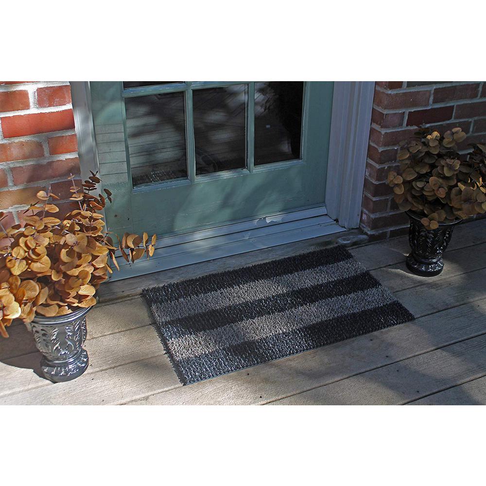 Clean Machine Patio Stripe Root Beer 18 In X 30 In Door Mat