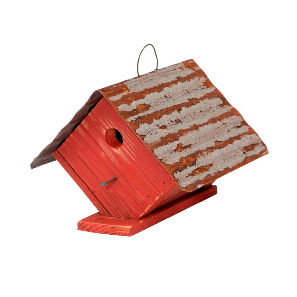 Home Bazaar Novelty Cottage Birdhouse (Red)HB6102PHRS The Home Depot