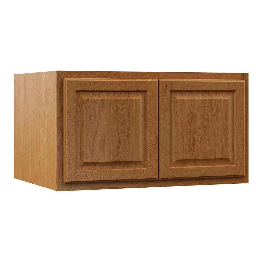 medium oak hampton bay assembled kitchen cabinets kw361824 mo 64_1000