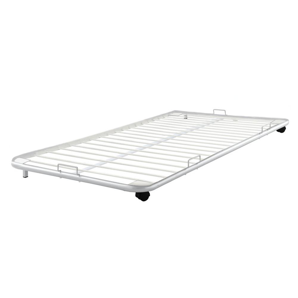 HomeRoots Amelia 5in. Twin White Metal Tube Rollout Trundle-285309 ...