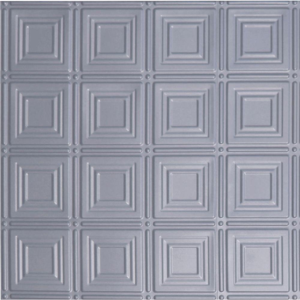 Yes Nickel Drop Ceiling Tiles The Home Depot Dimensions