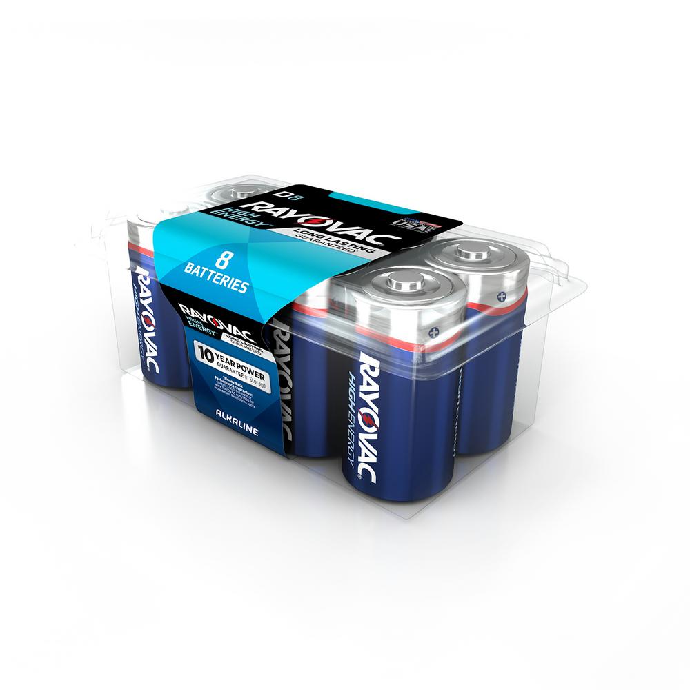 Rayovac High Energy Alkaline D/1.5 Volt Battery (8Pack)8138PPJ The