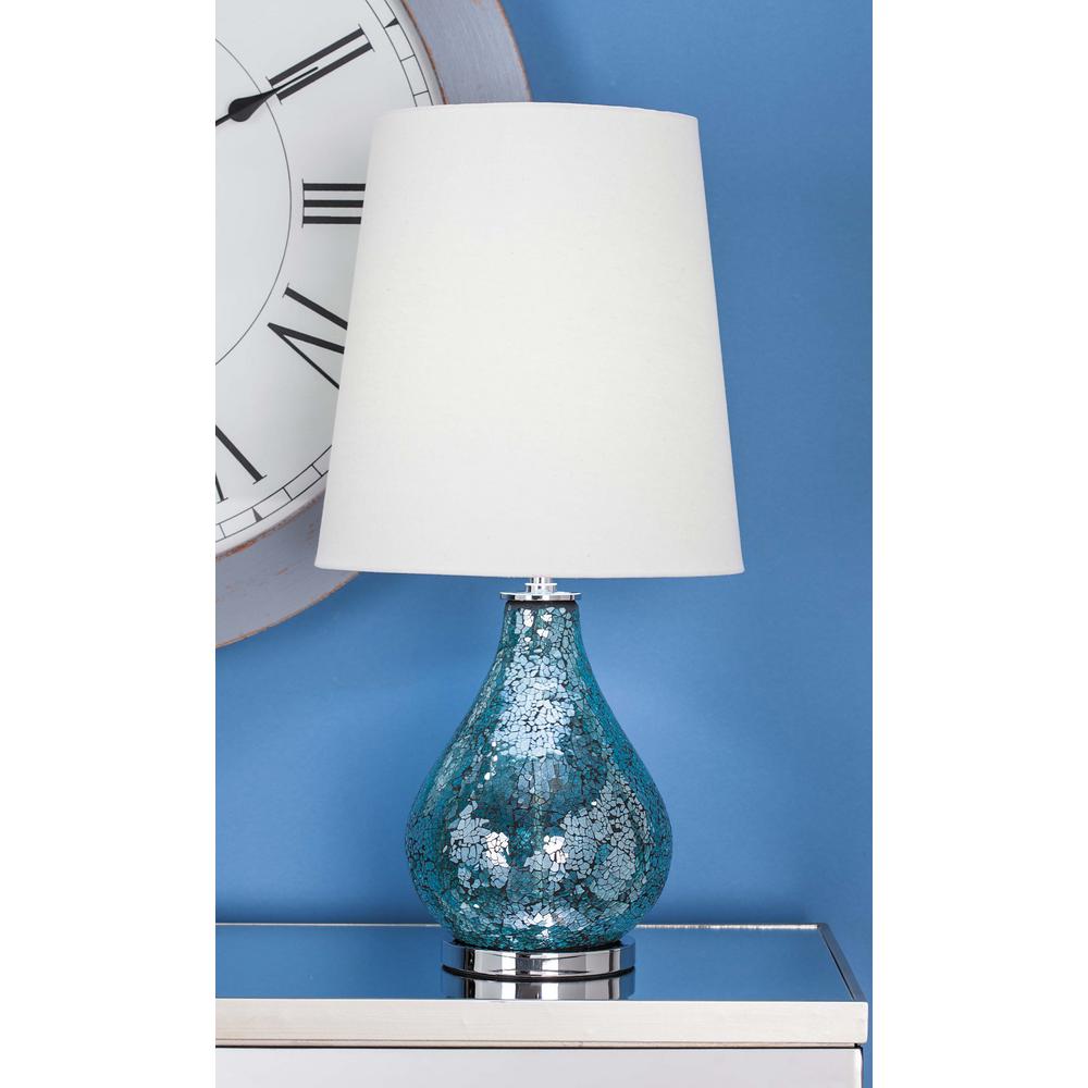 Litton Lane 26 In X 12 Modern Turqouise Mosaic Table Lamp 39976 Modern Turqouise Mosaic Table Lamp