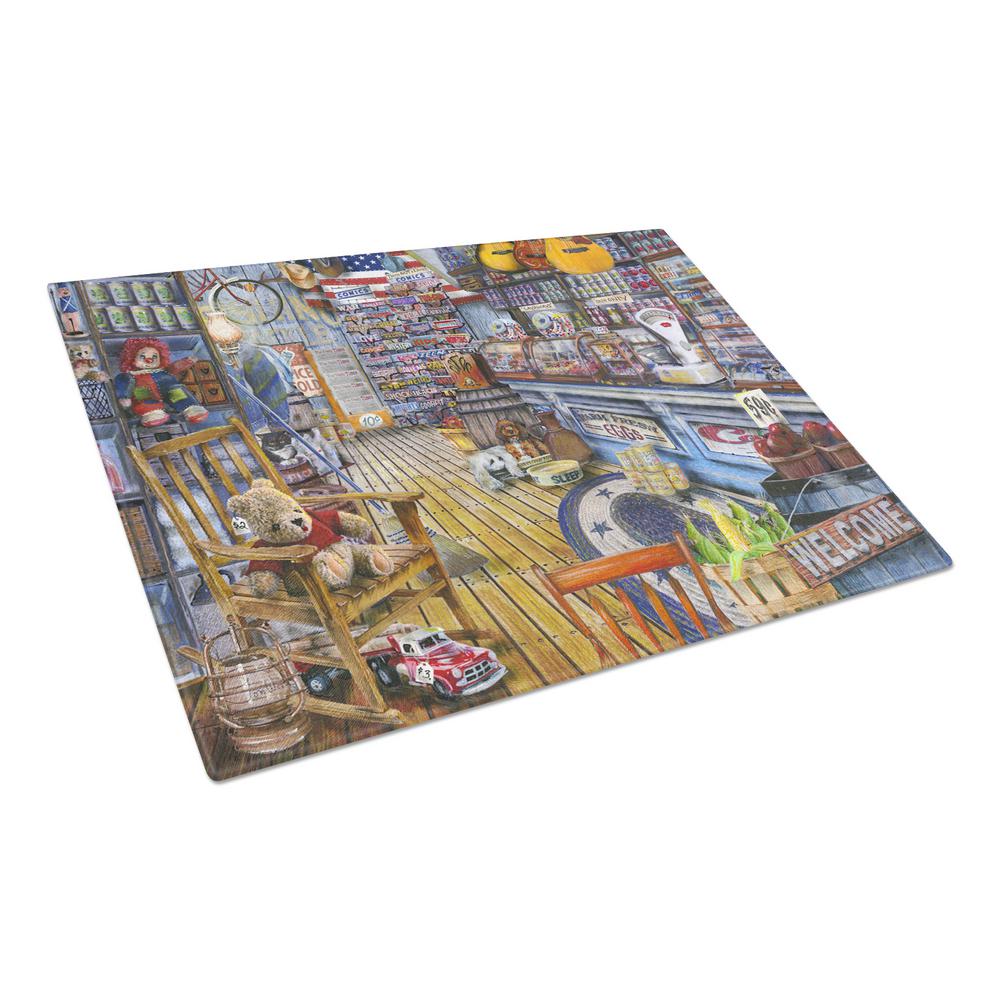 Carolines Treasures Jenkinsons General Country Store Tempered Glass Large Cutting Board, Multi-Color