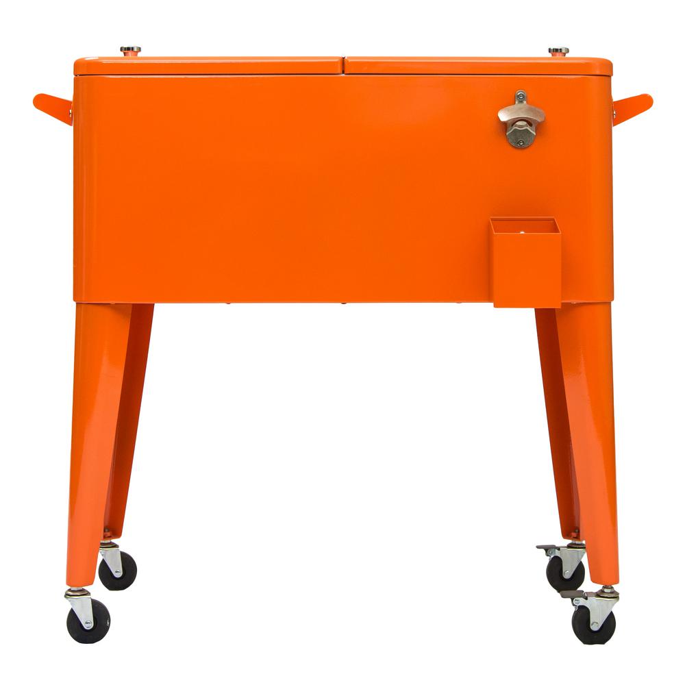 Permasteel Coolers Tailgating The Home Depot 80 Qt Orange Rolling Patio Cooler