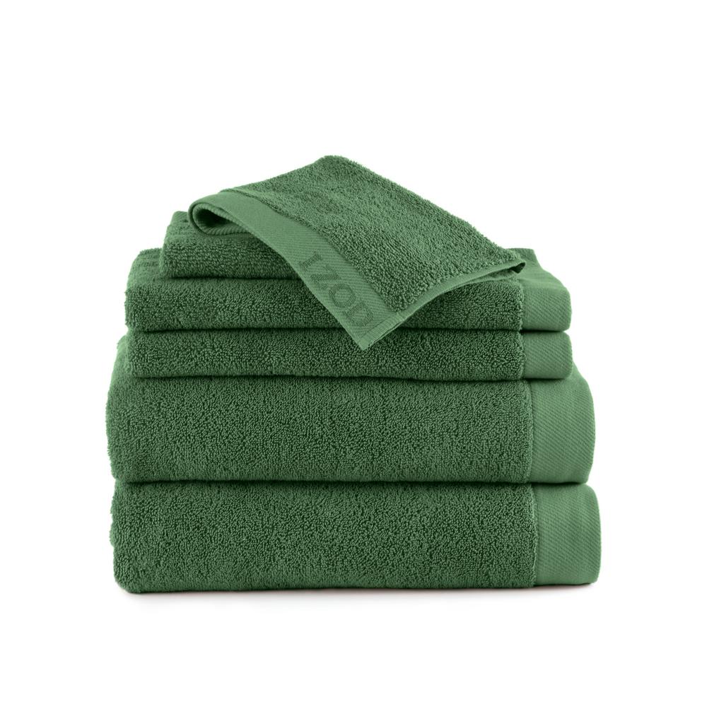 green bath towel sets