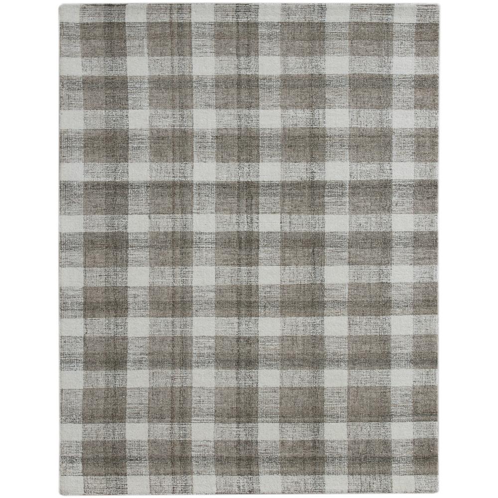 Tartan Beige 9 ft. x 13 ft. Transitional Plaid New Zealand Wool Area