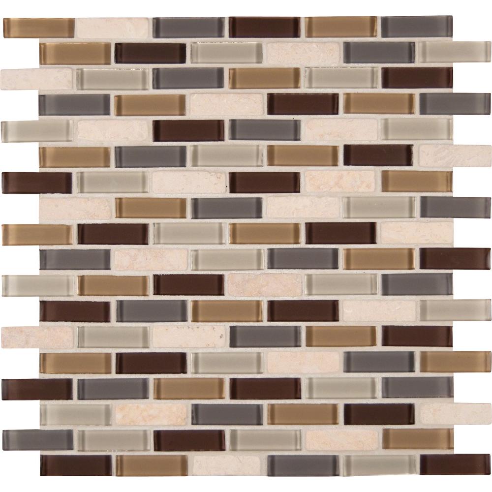 Msi Luxor Valley Brick 12 In X 8 Mm Gl Stone Mesh Mounted Mosaic Tile