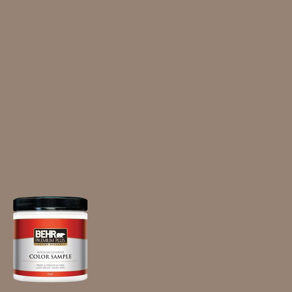 Behr Premium Plus 8 Oz N230 5 Dry Brown Flat Interior Exterior N230 5 Dry Brown Flat Interior Exterior Paint And Primer In One Sample