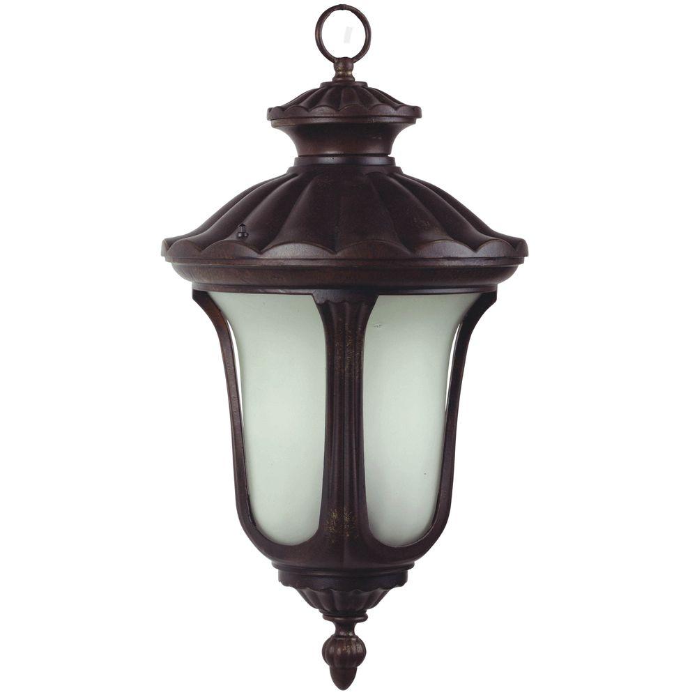 Yosemite Home Decor Outdoor Hanging Lights Ceiling Fluorescent Hanging Exterior Light Brown Frame With Frosted Glass
