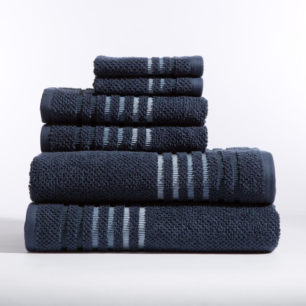 Caro Home Maggie 6-Piece Bath Towel in Midnight ...