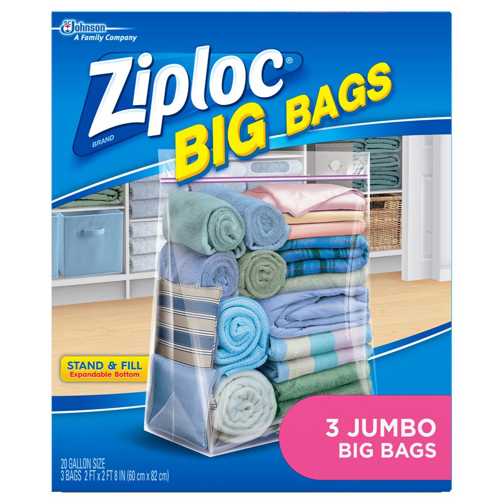 large clear plastic storage bags