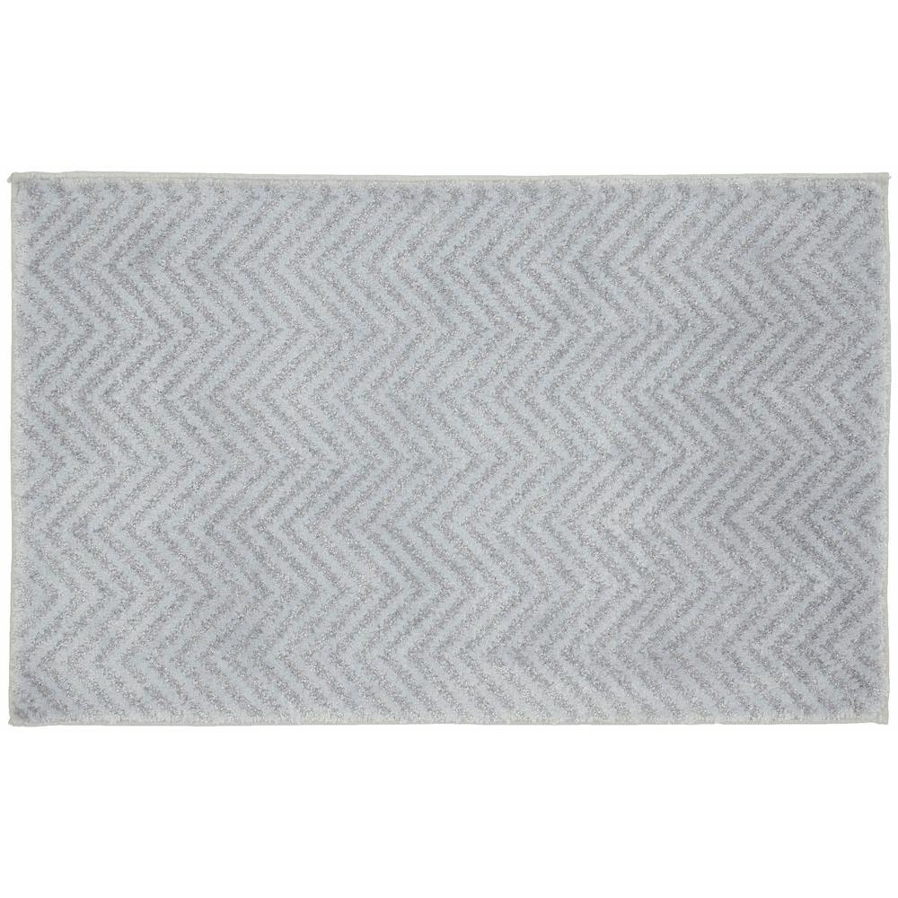 Chevron Light Gray Bath Mats Bedding The Home Depot Chevron Light Gray Bath Mats