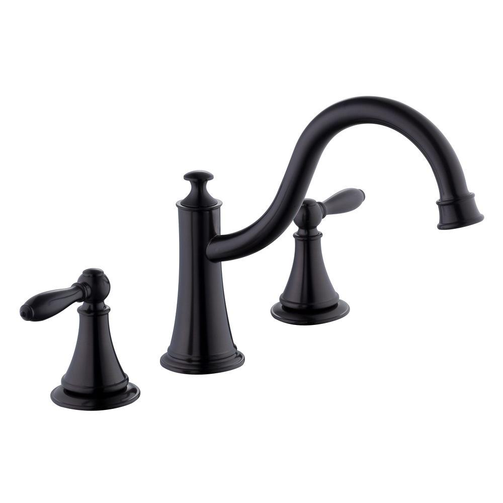 Glacier Bay Varina 2 Handle Deck Mount Roman Tub Faucet In Bronze