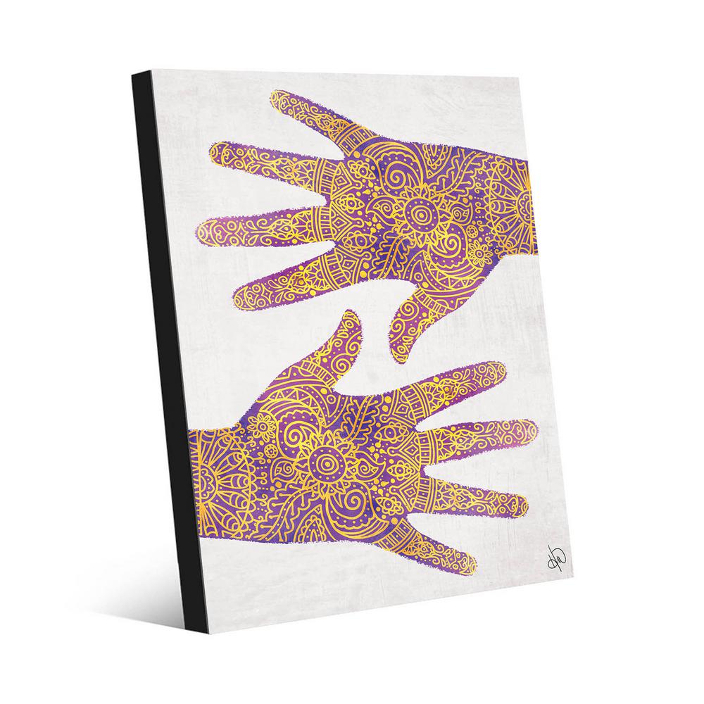 Creative Gallery 20 In X 24 Mehndi Hands Purple Metal