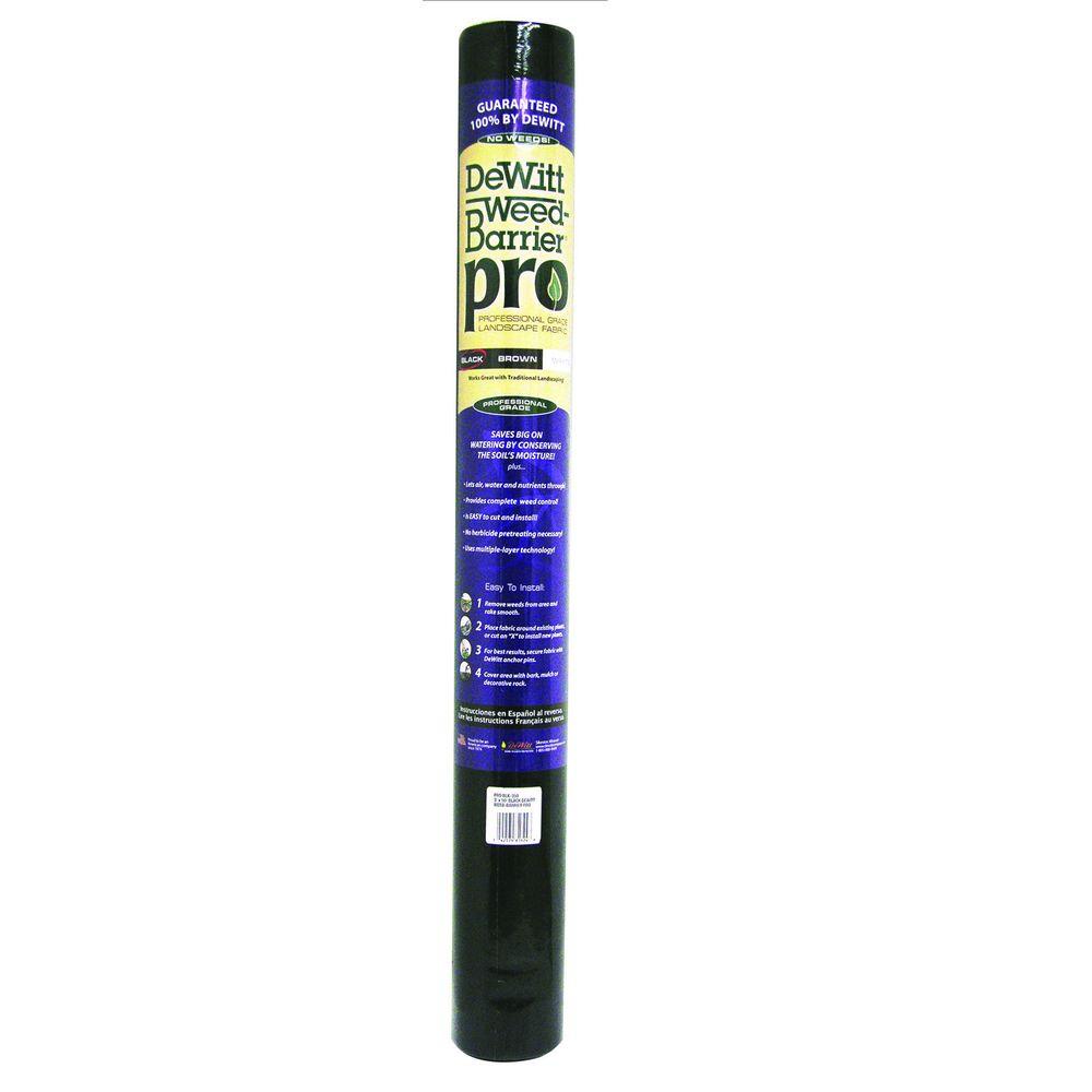 Dewitt Company 6 ft. W x 300 ft. L Polypropylene Black Weed Barrier Pro