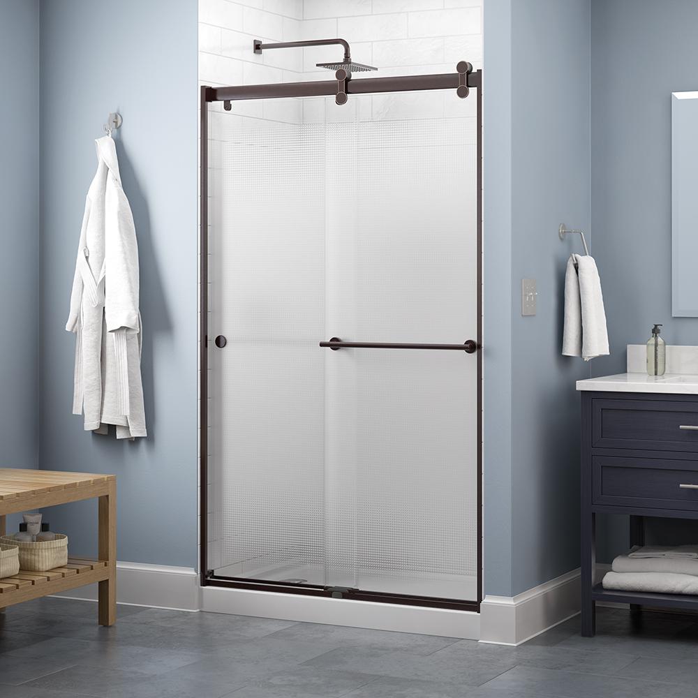 Delta Everly 48 x 71 in. Frameless Contemporary Sliding Shower Door in