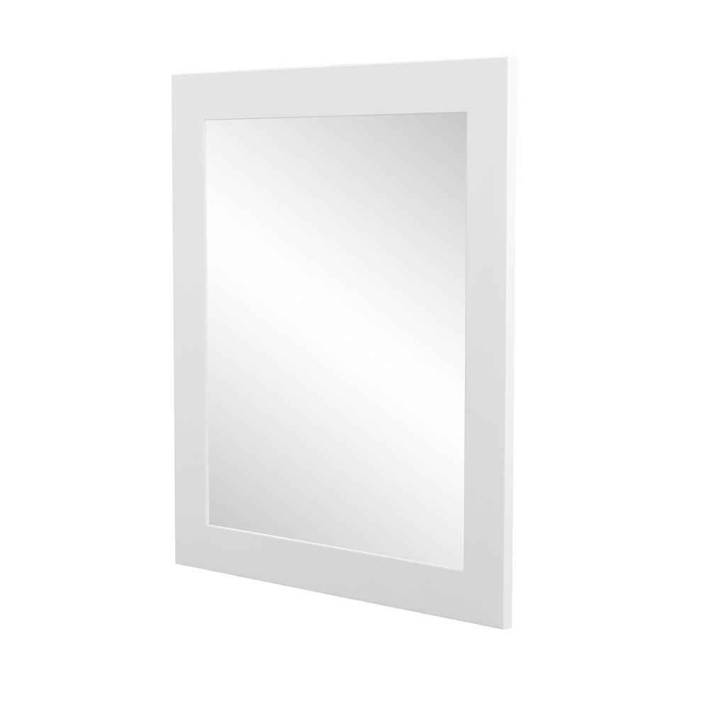 Brandtworks Large Rectangle White, White Wall Mirror Large