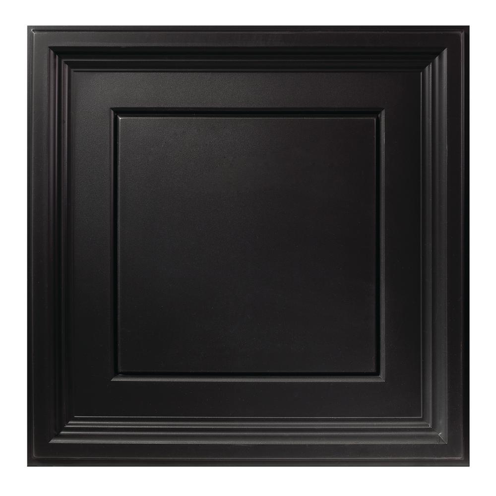 23 75in X 23 75in Icon Coffer Lay In Vinyl Black Ceiling Panel Case Of 12