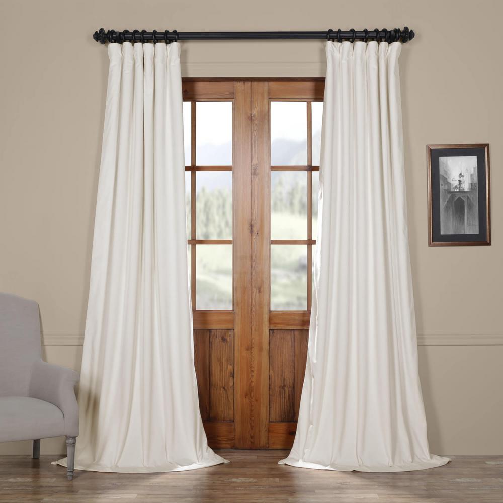 White Curtains D Window Treatments The Home Depot Blackout Signature Off White Velvet Curtain 50 In W X 96
