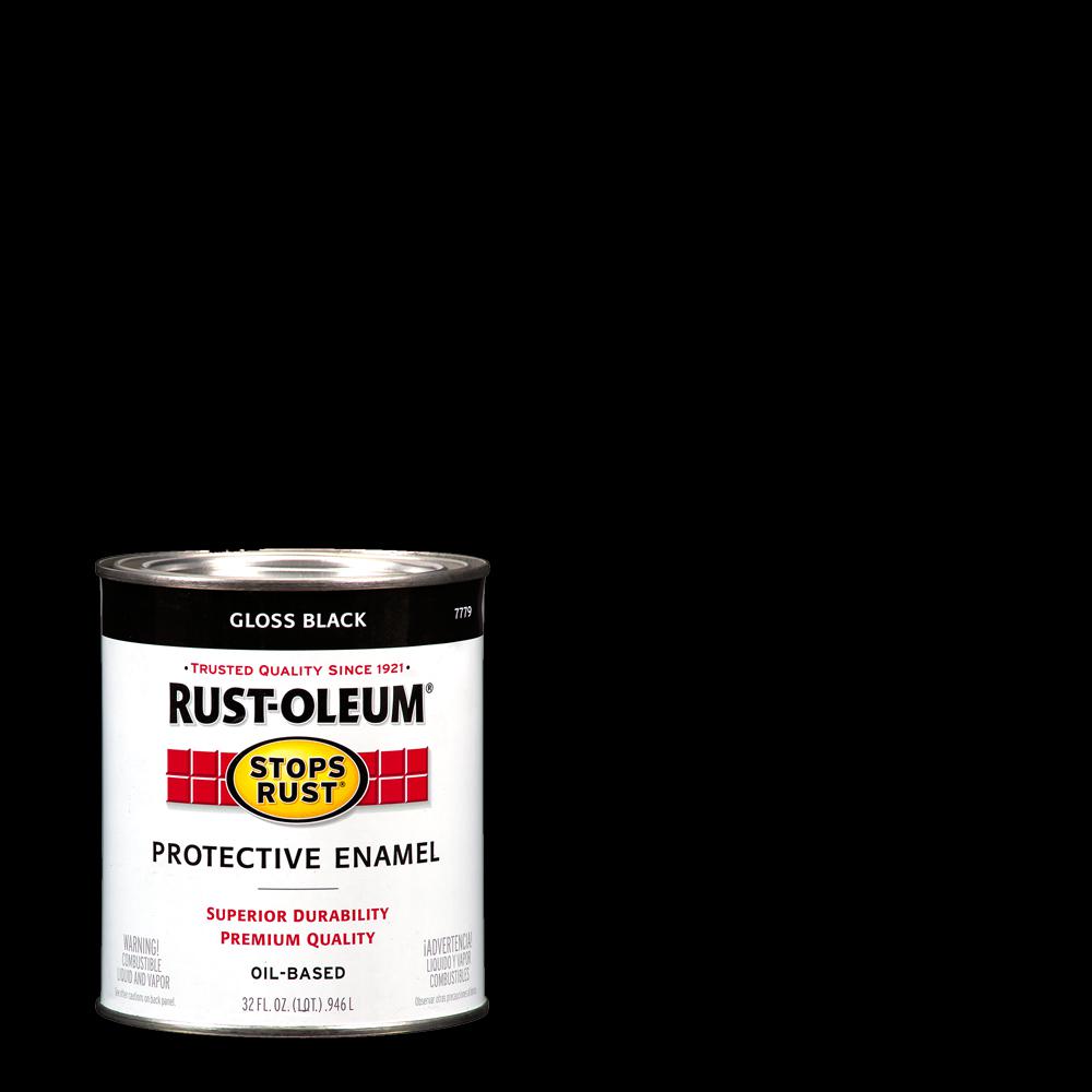 Rust-Oleum Stops Rust 1 Qt. Protective Enamel Gloss Black Interior ...