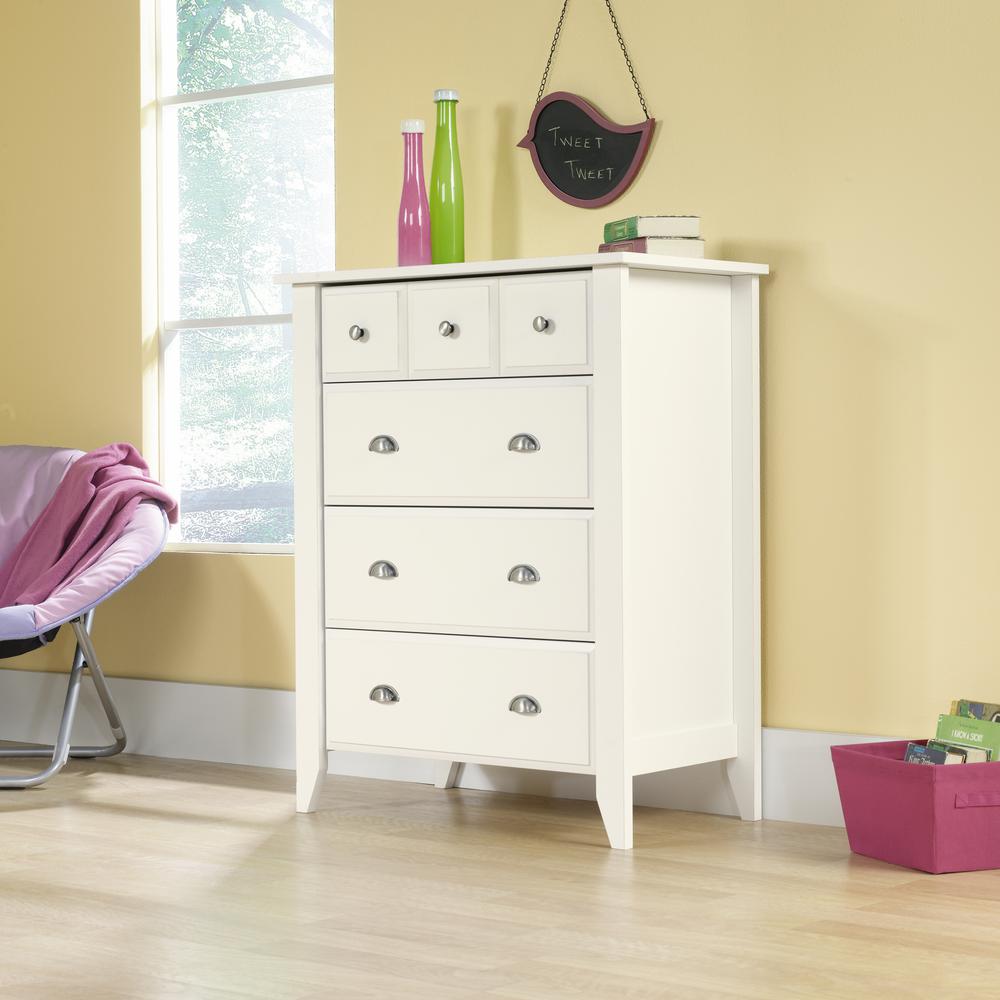 Sauder Shoal Creek 4 Drawer Soft White Chest 411197 The Home Depot Sauder Shoal Creek 4 Drawer Soft White Chest