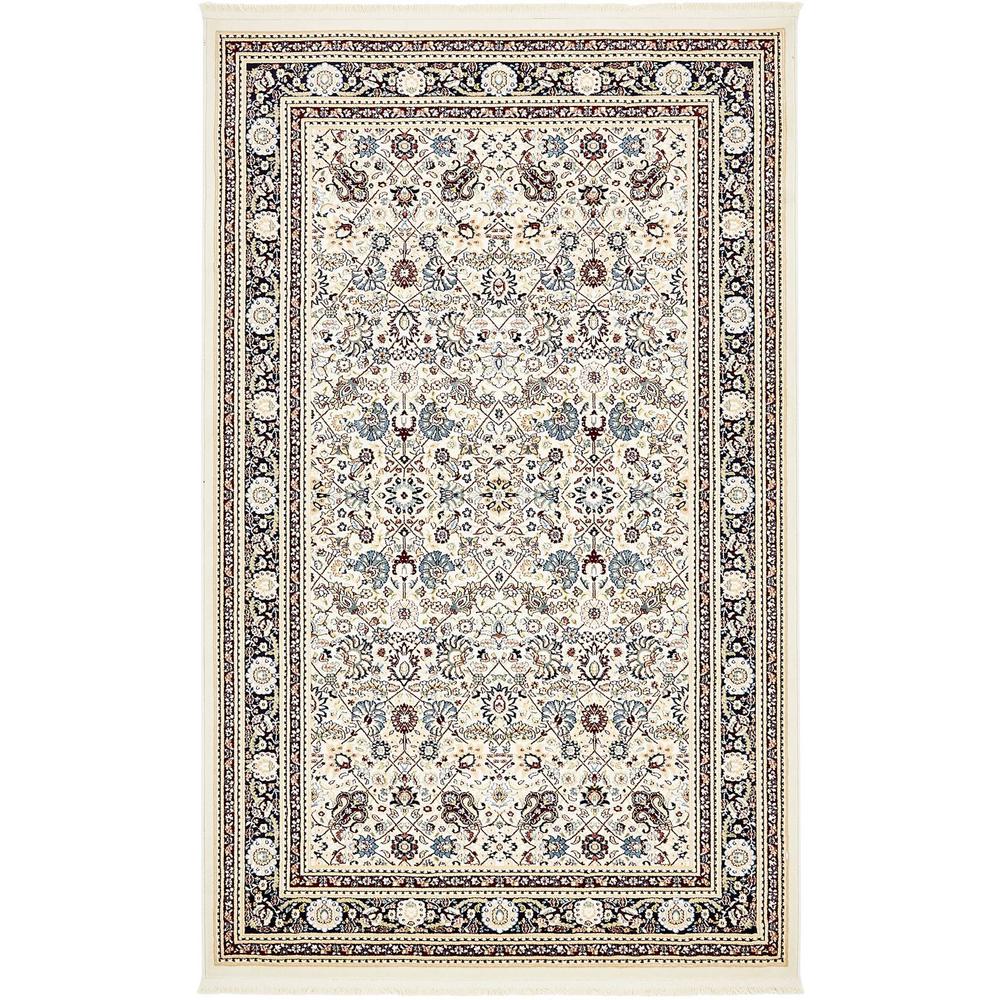 Unique Loom Bazaar Cream 5 ft. x 8 ft. Area Rug3136942 The Home Depot