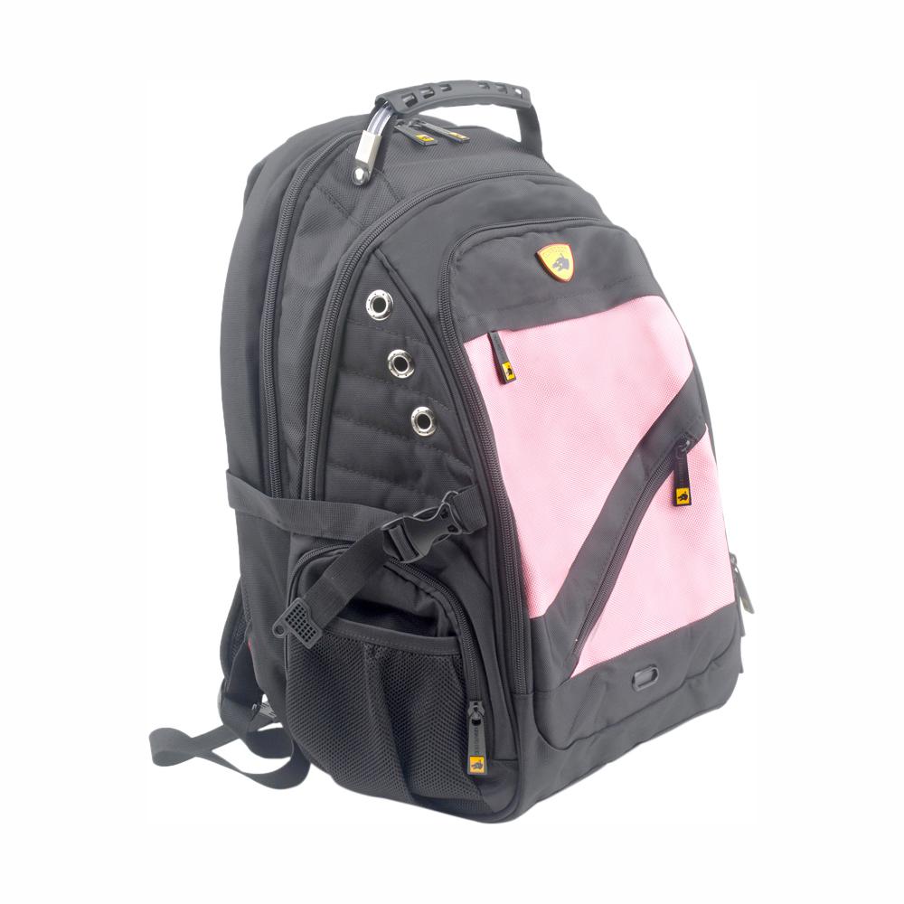 black and pink backpack