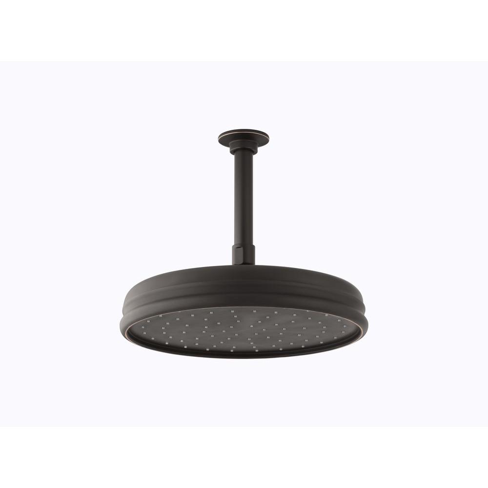 1 Spray Single Function 10 In Traditional Round Rain Showerhead With Katalyst Spray Technology In Oil Rubbed Bronze