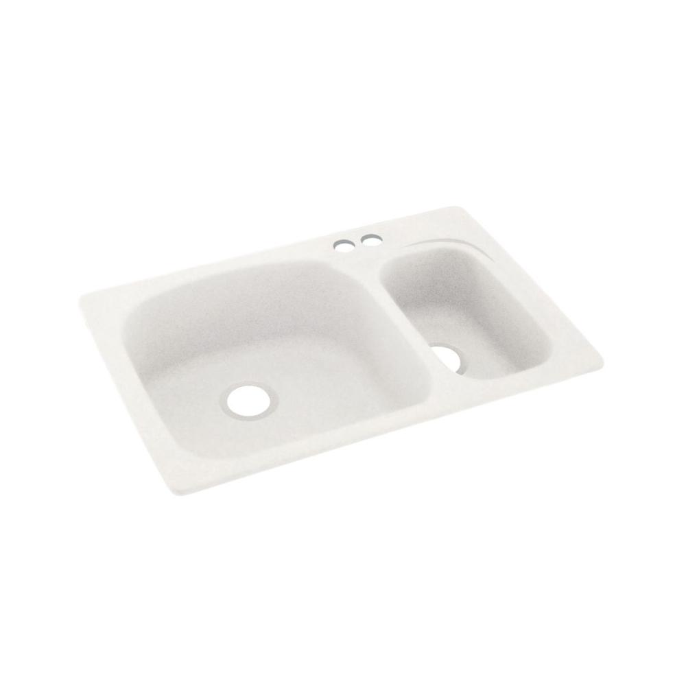 Swan Dual Mount Solid Surface 33 In X 22 In 2 Hole 70 30 Double