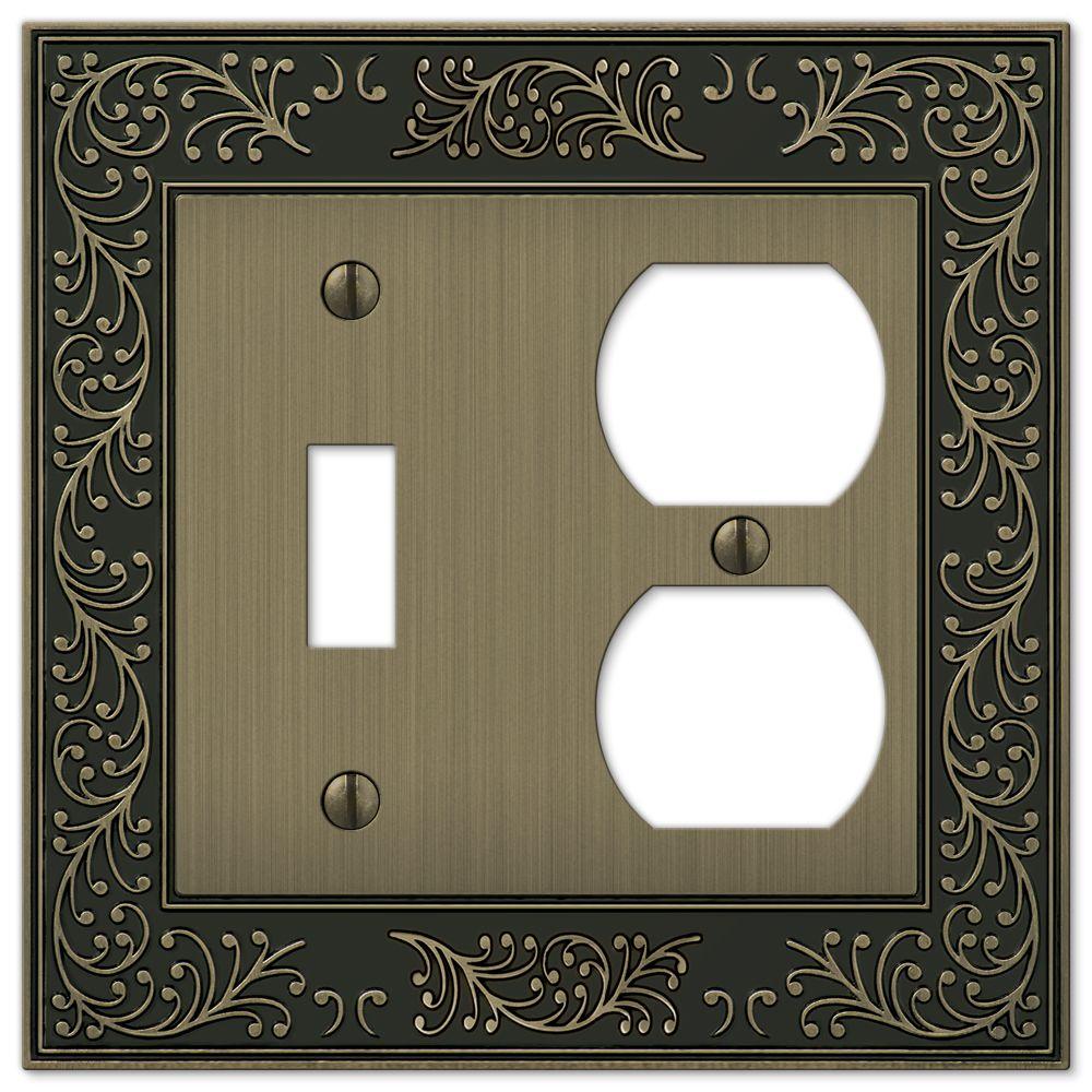 Amerelle English Garden 1 Toggle 1 Duplex Combination Wall Plate