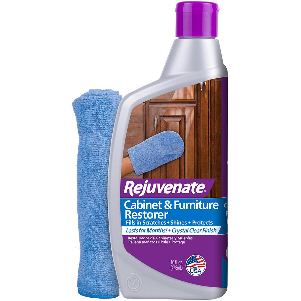 Rejuvenate Cabinet & Furniture Restorer Fills in Scratches Seals and Protects Cabinetry, Furniture, Wall Paneling 16 oz