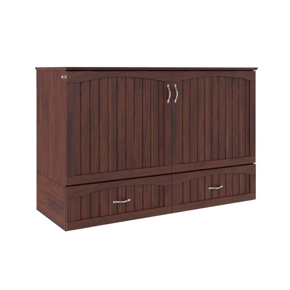 Atlantic Furniture Southampton Murphy Bed Chest Queen Walnut with Charging Station
