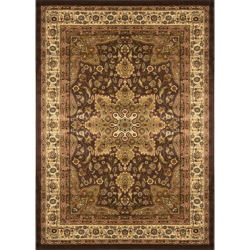 Home Dynamix Royalty Brown 5 ft. 2 in. x 7 ft. 2 in. Indoor Area Rug-2 ...