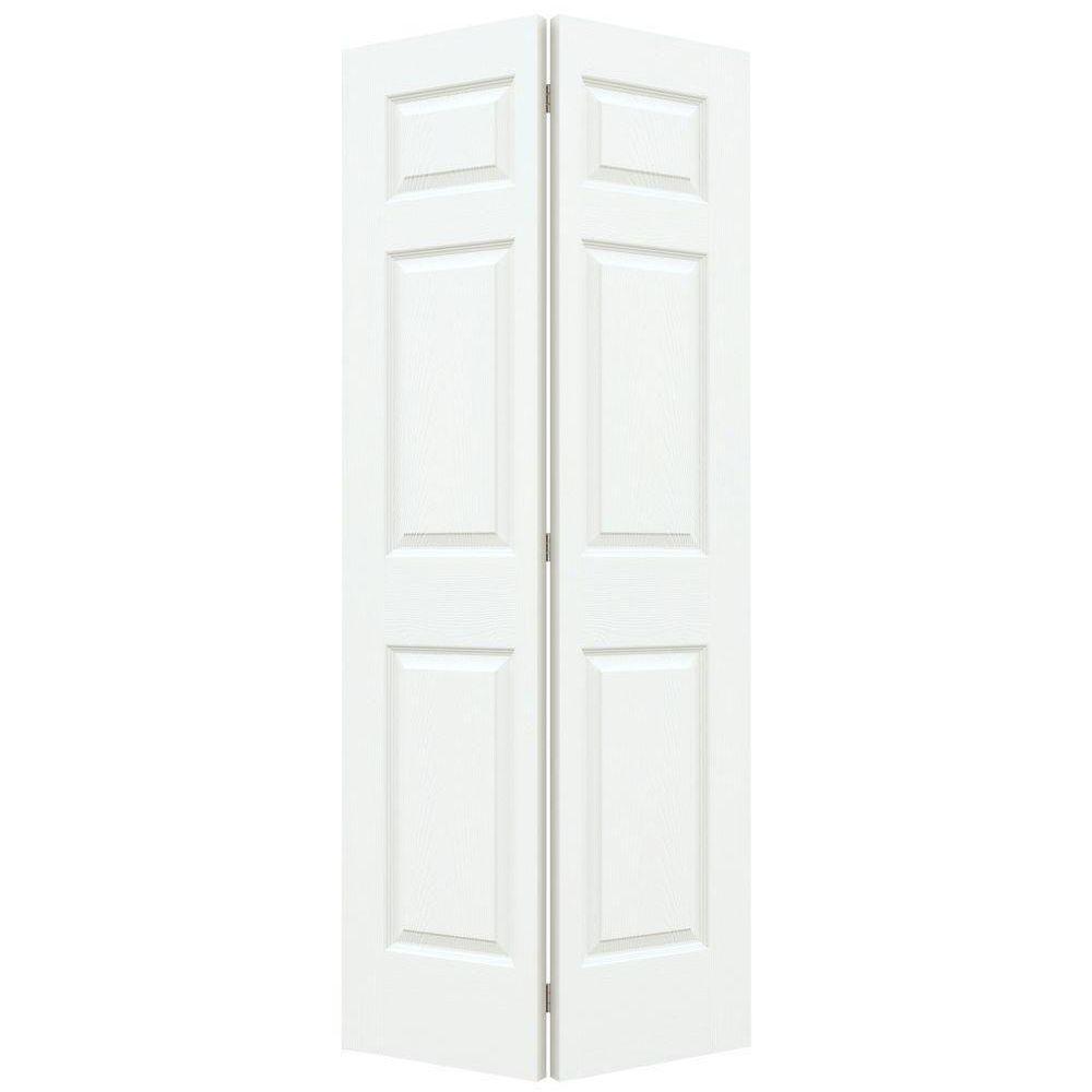 30 In X 80 In Colonial Primed Textured Molded Composite Mdf Closet Bi Fold Door