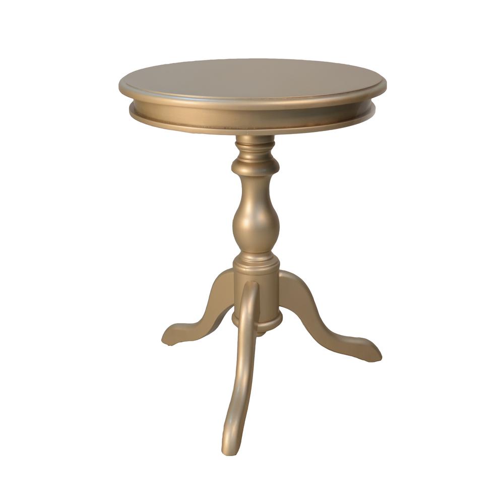 Gilda Champagne Pedestal Side Table 1925 Cpg The Home Depot