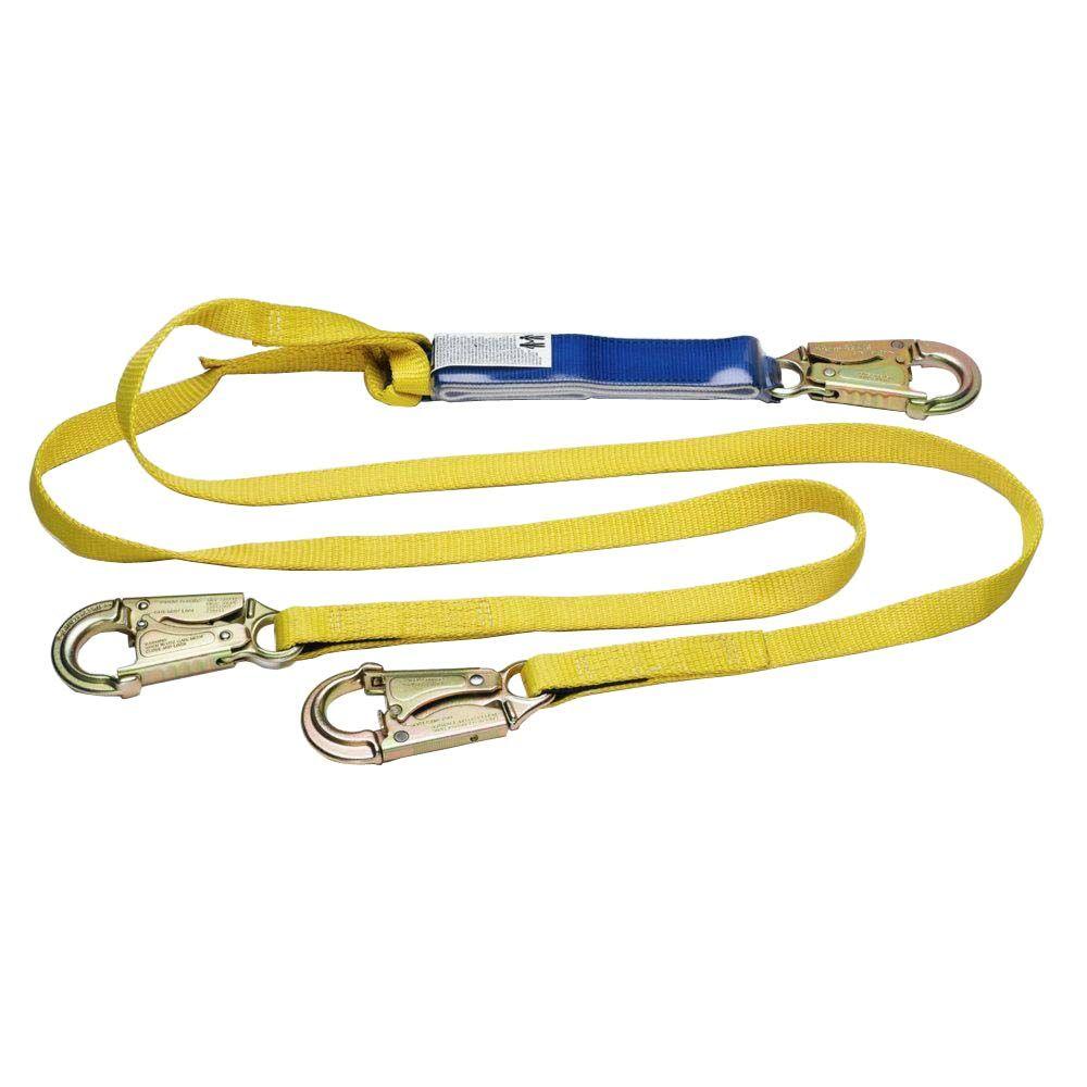 WERNER Upgear 6 ft. DeCoil Twinleg Lanyard (DCELL Shock Pack, 1 in. Web ...