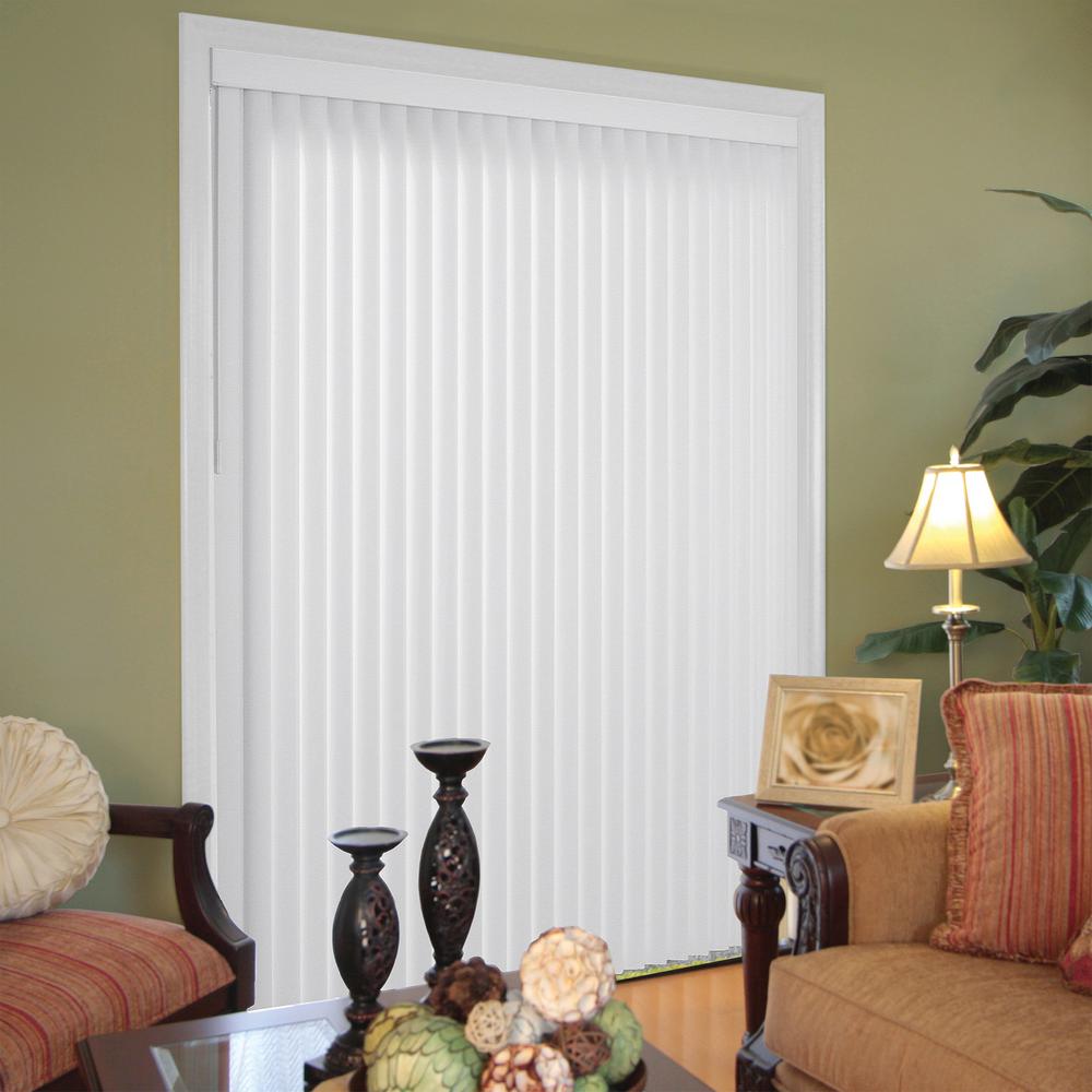 Hampton Bay 3.5 in. W x 77 in. L Linen White 3.5 Vertical Blind/Louver