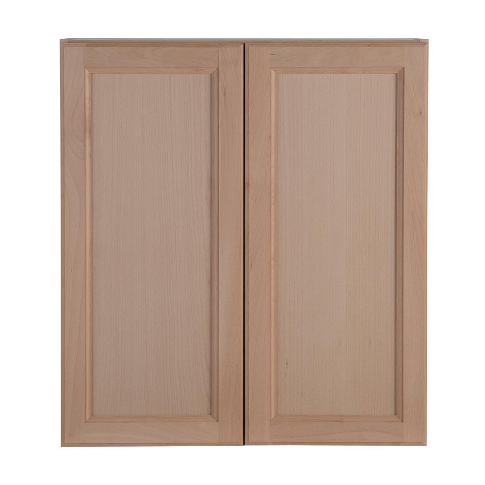 Hampton Bay Assembled 27x30x12 in. Easthaven Wall Cabinet in Unfinished ...