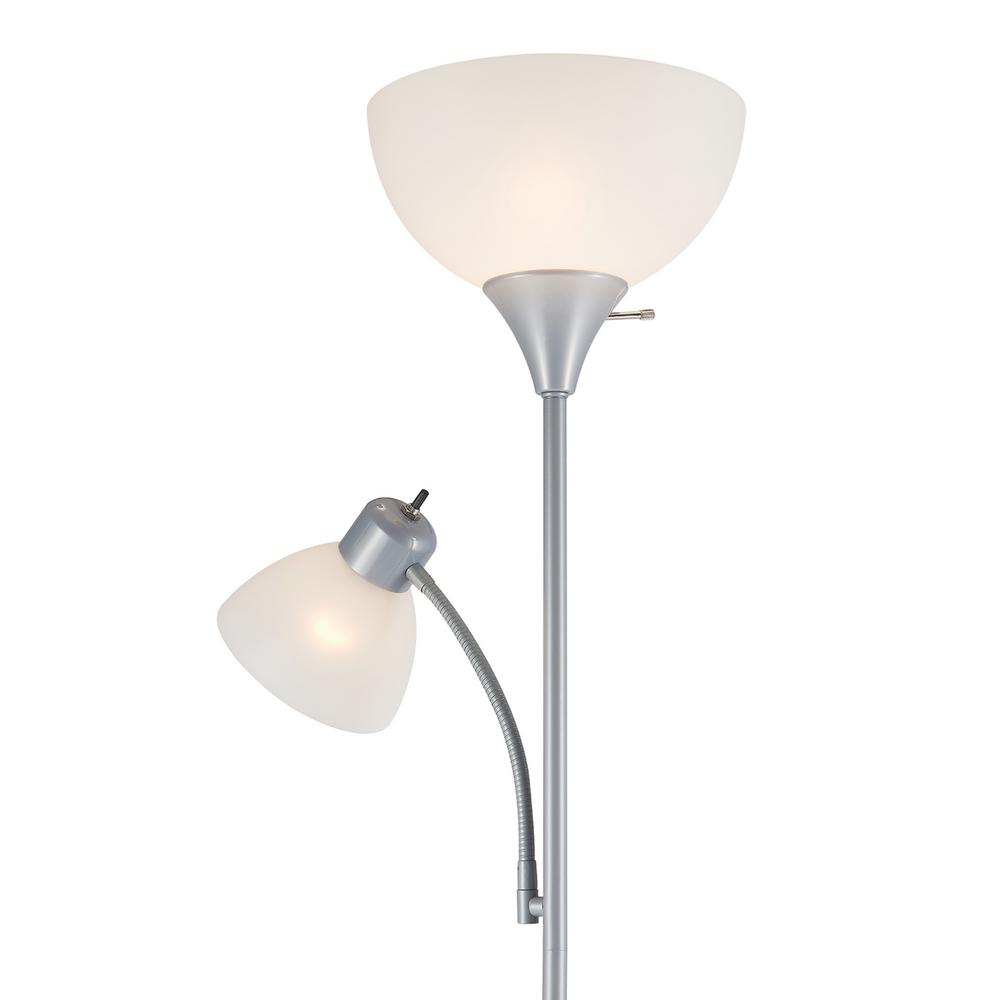 silver torchiere floor lamp