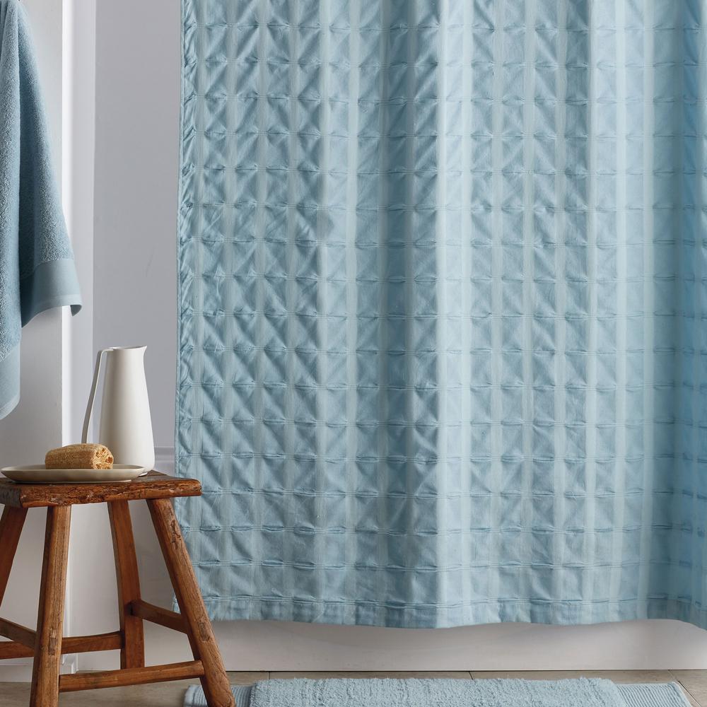 spa blue shower curtain
