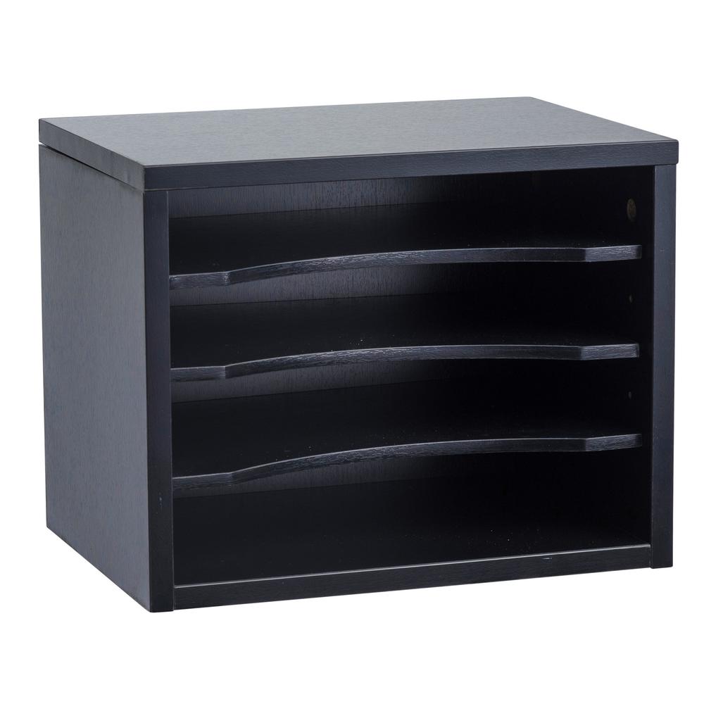 Adiroffice Stackable Desk Organizer With Removable Shelves Black