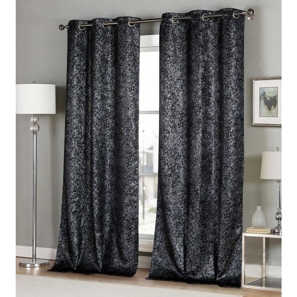Duck River Mad 38 In X 96 L Polyester Blackout Curtain Panel Black 2 Pack