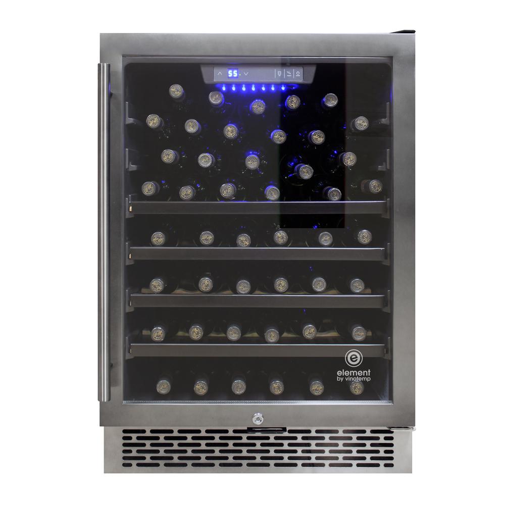Vinotemp 23.4 in. W 54Bottle Smoked Black Stainless Steel Wine Cooler