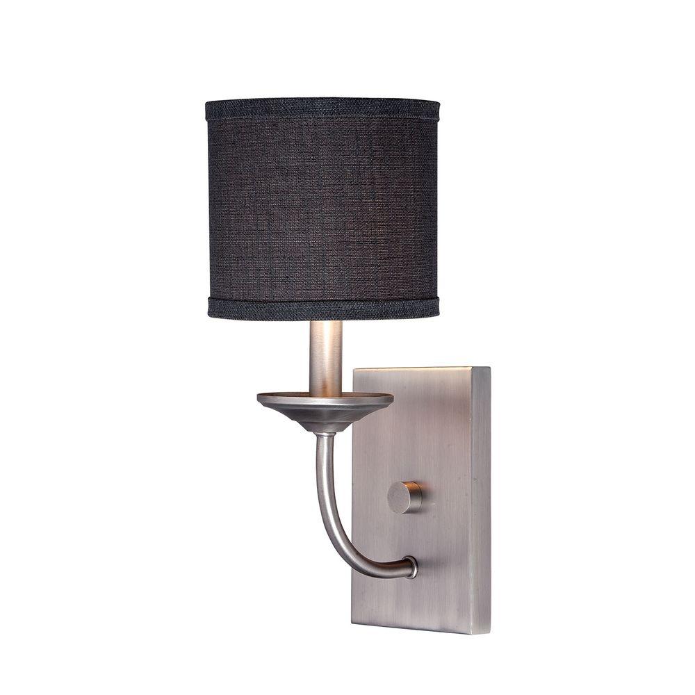 Millennium Lighting Brushed Pewter Candle Sconce with Charcoal Linen