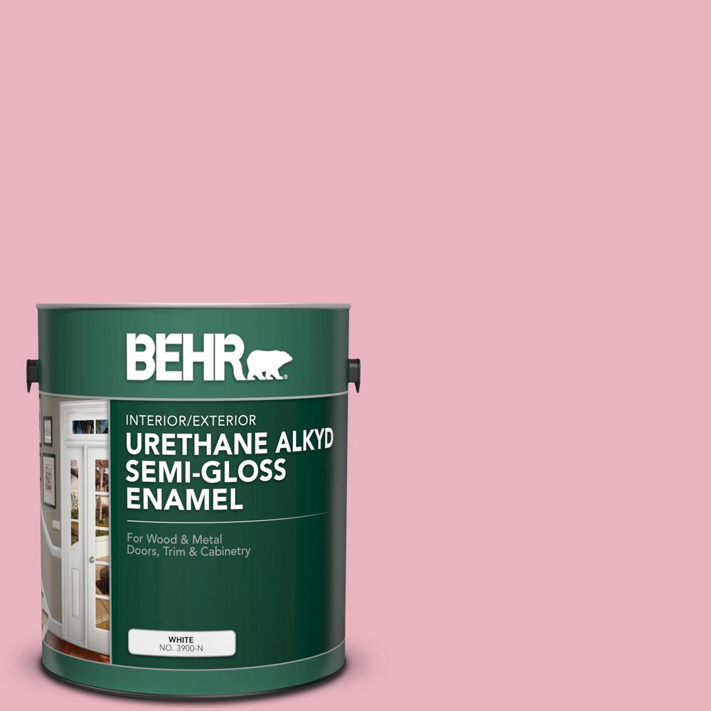BEHR 1 gal. M1403 Premium Pink Urethane Alkyd SemiGloss Enamel