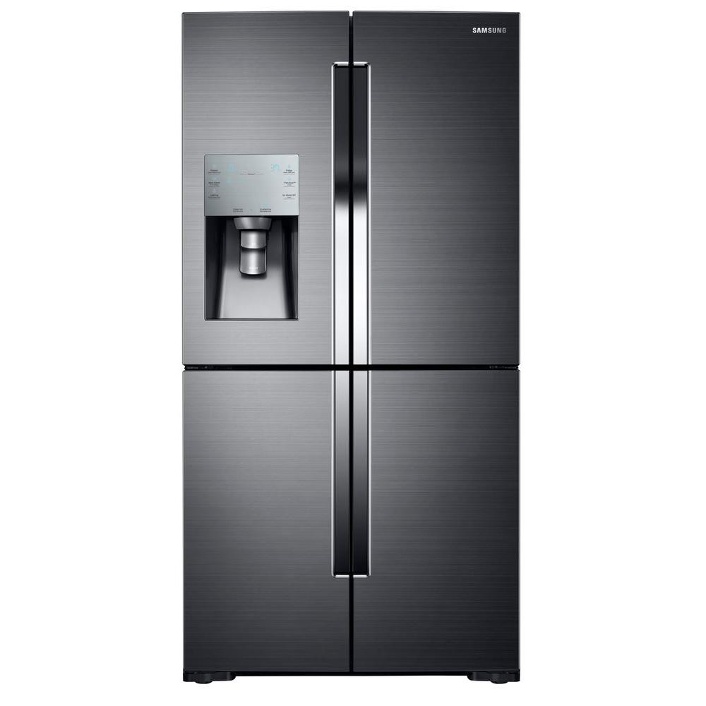 Samsung 35.75 in. W 28.1 cu. ft. French Door Refrigerator in Fingerprint Resistant Black Stainless
