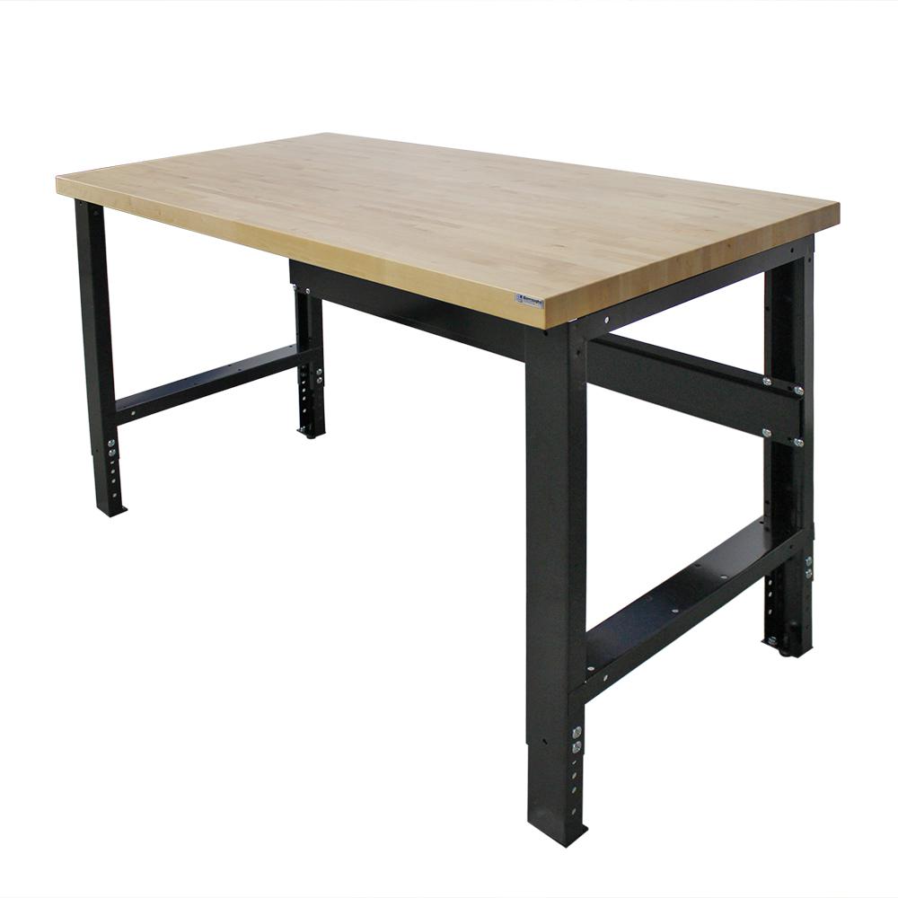 Borroughs 4 ft. x 30 in. Heavy Duty Adjustable Height Workbench with ...